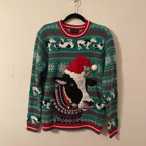 Men's Blizzard Bay Christmas holiday cow sweater sz M NWOT